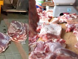 Daging Babi Mentah Ditaruh di Lantai, Pemilik Toko Ngaku Bilang Begini