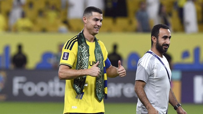 Soccer Football - AFC Champions League Elite - Al Nassr v Neftchi Fergana - Al Awwal Park, Riyadh, Saudi Arabia - October 12, 2026 Al Nassr's Cristiano Ronaldo celebrate after the match REUTERS/Stringer