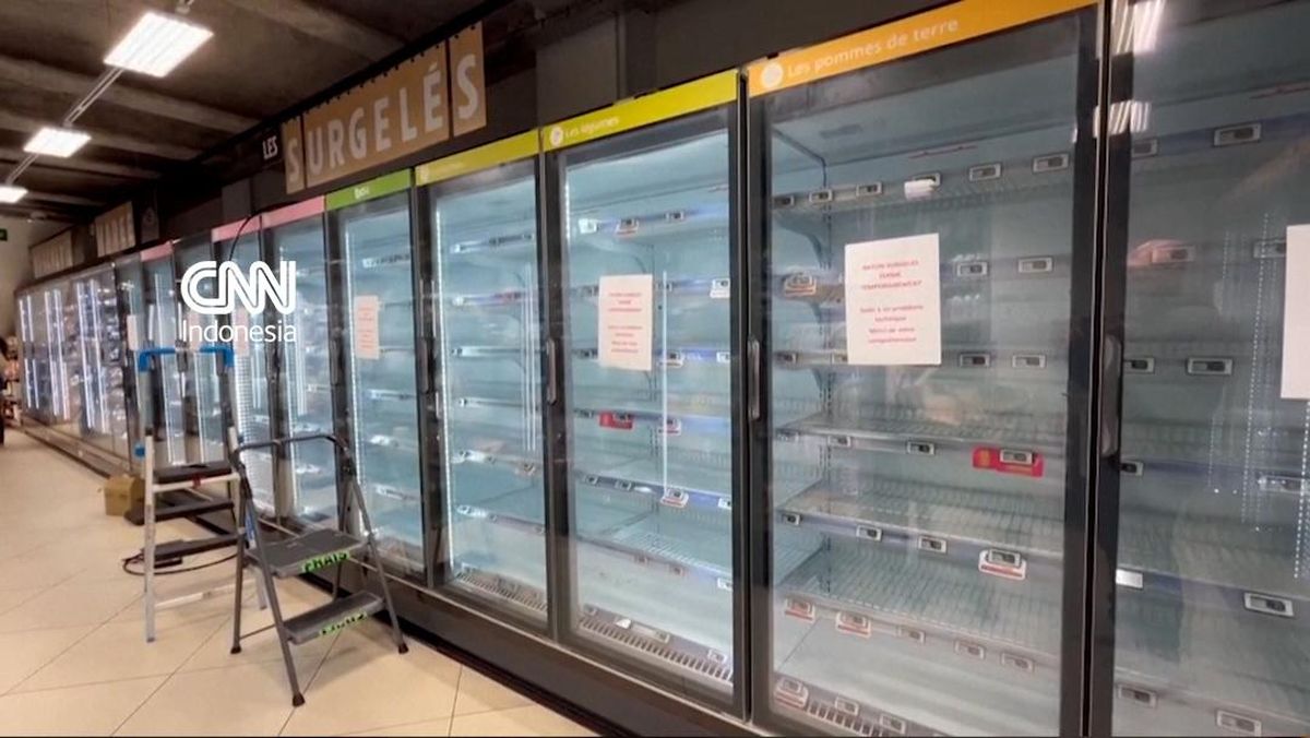 Penampakan Lemari Es Supermarket Prancis Kosong usai Diretas Hacker