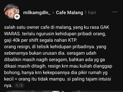 Viral Kafe di Malang Tahan KTP dan Kepoin Eks Karyawannya Usai Resign