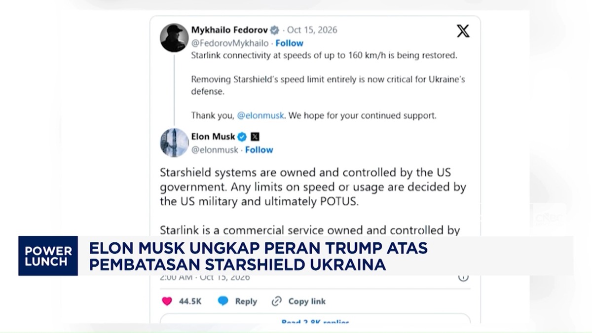 Video: Elon Musk Ungkap Peran Trump atas Pembatasan Starshield Ukraina