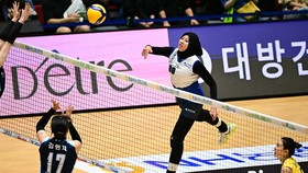 Megawati Hangestri Pertiwi bersama Hyundai Hillstate saat kalah dari Hi Pass di KOVO Cup 2026. (kovo.co.kr)