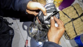 Tim gabungan Direktorat Tindak Pidana Narkoba Bareskrim Polri, Badan Narkotika Nasional (BNN), dan Polda Metro Jaya menemukan alat takaran narkoba jenis sabu saat melakukan penggerebekan tempat peredaran narkoba di Kompleks Permata (Kampung Ambon), K