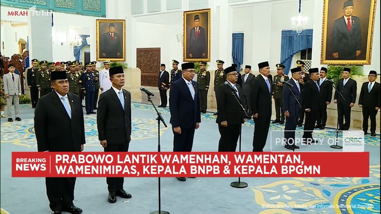 Video: Prabowo Lantik Wamenhan, Wamentan, Wamenimipas, Kepala BNPB