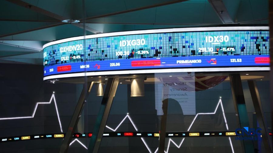 Layar menampilkan pergerakan Indeks Harga Saham Gabungan (IHSG) di Bursa Efek Indonesia, Jakarta, Jumat (16/10/2026). (CNBC Indonesia/Muhammad Sabki) Layar menampilkan pergerakan Indeks Harga Saham Gabungan (IHSG) di Bursa Efek Indonesia, Jakarta, Jumat (16/10/2026). (CNBC Indonesia/Muhammad Sabki)