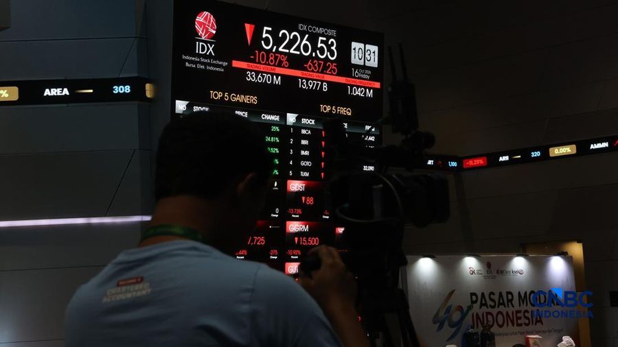 Layar menampilkan pergerakan Indeks Harga Saham Gabungan (IHSG) di Bursa Efek Indonesia, Jakarta, Jumat (16/10/2026). (CNBC Indonesia/Muhammad Sabki) Layar menampilkan pergerakan Indeks Harga Saham Gabungan (IHSG) di Bursa Efek Indonesia, Jakarta, Jumat (16/10/2026). (CNBC Indonesia/Muhammad Sabki)