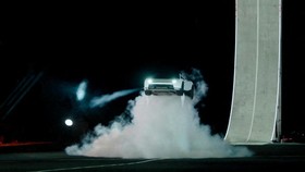 Tesla unveils its long-delayed Roadster nearly a decade after first revealing a next-generation version of its original electric sports car, at a launch event in Waco, Texas, US, on October 15, 2026, in this still image taken from a handout video.  T