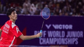 Radithya Bayu Wardhana saat tampil di final Kejuaraan Dunia Junior 2026. (Arsip PBSI)