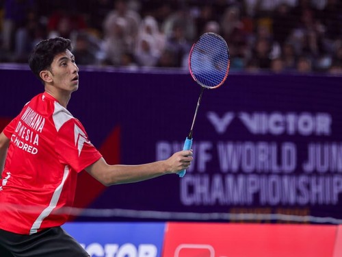 Radithya Bayu Wardhana saat tampil di final Kejuaraan Dunia Junior 2026. (Arsip PBSI)