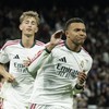 Soccer Football - LaLiga - Real Madrid v Sevilla - Estadio Bernabeu, Madrid, Spain - October 18, 2026 Real Madrid's Kylian Mbappe celebrates scoring their third goal REUTERS/Violeta Santos Moura