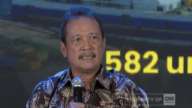 Menteri Kelautan dan Perikanan Sakti Wahyu Trenggono di CNN Indonesia Agrifood Forum 2026