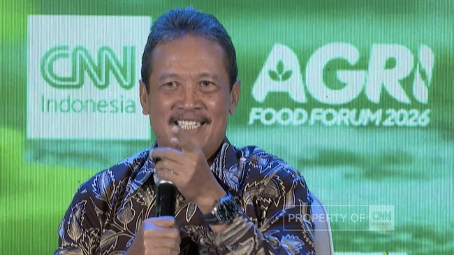 Menteri Kelautan dan Perikanan Sakti Wahyu Trenggono di CNN Indonesia Agrifood Forum 2026