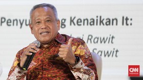Wamentan Saleh Mustafa saat menjadi narasumber dalam forum Agrifood 2026. Jakarta, Senin (19/10/2026). CNN Indonesia/Febria Adha