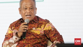 Wamentan Saleh Mustafa saat menjadi narasumber dalam forum Agrifood 2026. Jakarta, Senin (19/10/2026). CNN Indonesia/Febria Adha