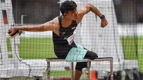 Atlet lempar cakram Indonesia I Kadek Dwi Purwana Yasa melakukan lemparan pada final nomor lempar cakram F57 Asian Para Games 2026 di Stadion Paloma Mizuho, Nagoya, Aichi, Jepang, Selasa (20/10/2026). Kadek Dwi Purwana Yasa meraih medali emas sekalig