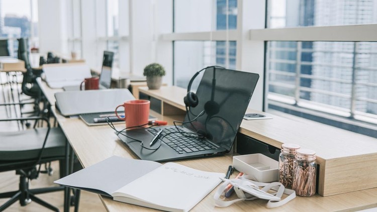 Ilustrasi meja kerja kantor