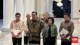 Ketua Dewan Ekonomi Nasional Luhut Binsar Pandjaitan di Istana Merdeka, Jakarta, Selasa (20/10).