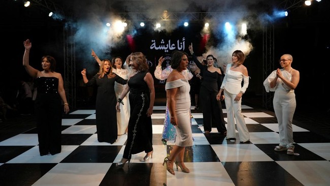 Breast cancer patients and survivors take part in the fifth edition of the Warrior Fashion Show, organized by Femmes Maghrebines magazine during its annual Pink October awareness campaign to promote early detection and challenge breast cancer stigma,