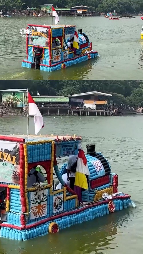 Penampakan Sampah Botol Plastik yang  Disulap Jadi Sebuah Kapal