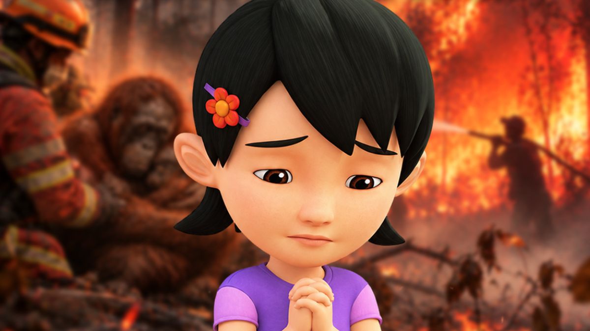 Susanti Upin Ipin betet für Karhutla in Kalimantan