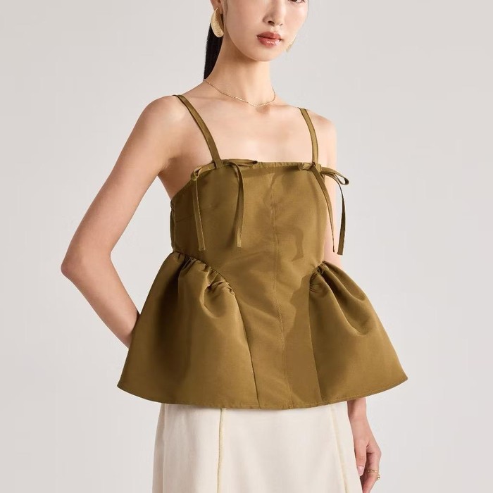 Babydoll Peplum Camisole (Moss)