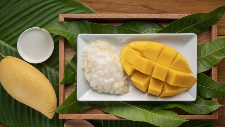 Ilustrasi mango sticky rice