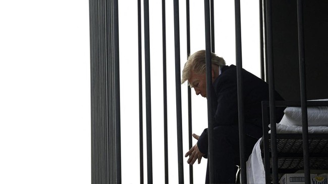 Instalasi Trump di Balik Jeruji Besi Bikin Geger Warga Tehran