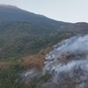 Kondisi terkini kebakaran hutan dan lahan di Taman Nasional Gunung Ciremai, Kabupaten Kuningan, Jawa Barat, Kamis (22/10/2026).