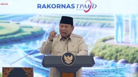 Presiden Prabowo Subianto berpidato di Rakornas TPAKD Tahun 2026, Jakarta, 22 Oktober 2026.