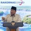 Presiden Prabowo Subianto berpidato di Rakornas TPAKD Tahun 2026, Jakarta, 22 Oktober 2026.