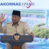 Presiden Prabowo Subianto berpidato di Rakornas TPAKD Tahun 2026, Jakarta, 22 Oktober 2026.