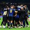 Soccer Football - UEFA Champions League - Inter Milan v Shakhtar Donetsk - San Siro, Milan, Italy - October 21, 2026  Inter Milan's Carlos Augusto celebrates scoring their first goal with teammates REUTERS/Daniele Mascolo