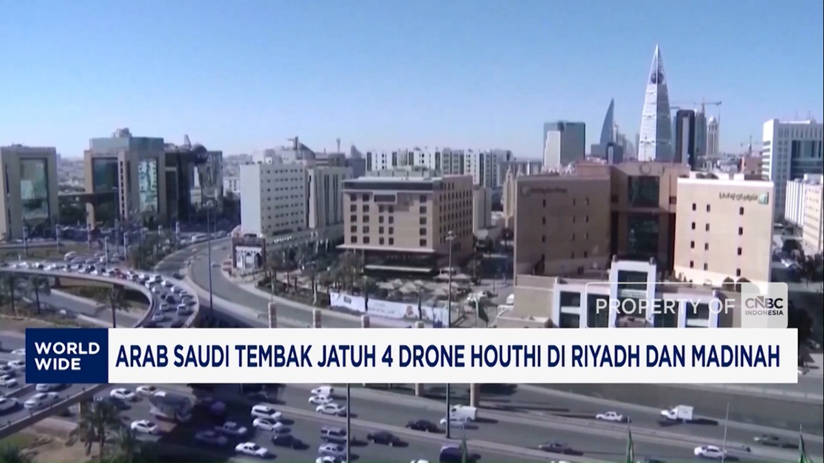 Video: Arab Saudi Tembak Jatuh 4 Drone Houthi di Riyadh dan Madinah