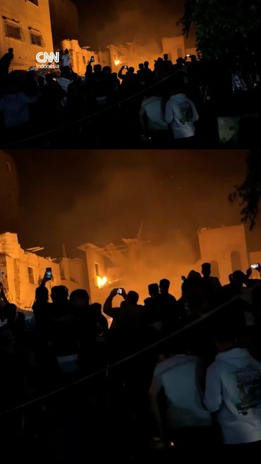 Detik-detik Ledakan Besar di Kamp Pengungsian Gaza