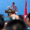 Kapolri Jenderal Polisi Suyudi Ario Seto memberikan keterangan kepada wartawan saat pengungkapan narkotika jenis ketamin di Belawan.