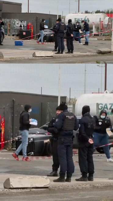 Situasi TKP Insiden Penembakan dekat Paris Tewaskan 1 Orang