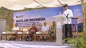 PT Pupuk Indonesia (Persero) bersama Rabu Biru Foundation meresmikan Program Mata Air Indonesia di Kelurahan Mertelu, Gunungkidul, Yogyakarta, Sabtu (24/10/2026)