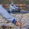 Petugas Satuan Pelayanan Pemenuhan Gizi (SPPG) membawa paket Makan Bergizi Gratis (MBG) mengunakan armada perahu untuk didistribusikan ke tiga desa terluar saat melintasi perairan Desa Bajo Kecamatan Botang Lomang, Kabupaten Halmahera Selatan, Maluku