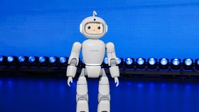 AiMOGA Robotics memperkenalkan Mobo, robot humanoid pendamping keluarga di acara AiMOGA Robotics Global Launch 2026, bagian dari Chery International User Summit di Wuhu, Provinsi Anhui, China, Kamis (22/10/2026).