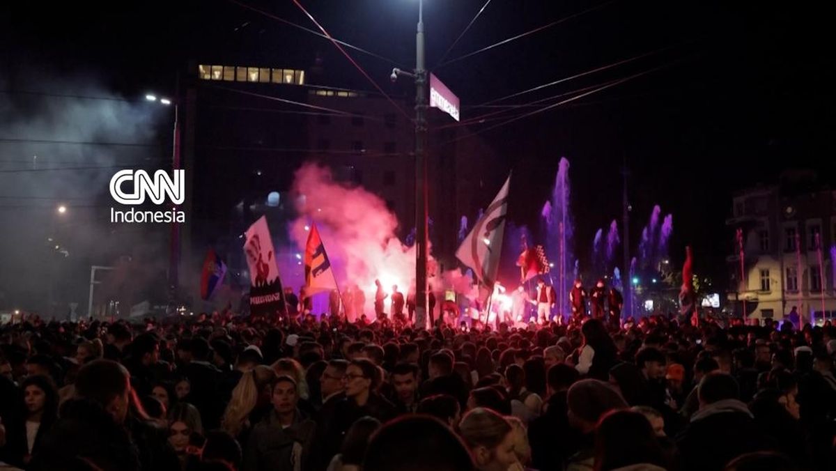 Gerakan Student List Geser Rezim Vucic, Ribuan Warga Serbia Pesta