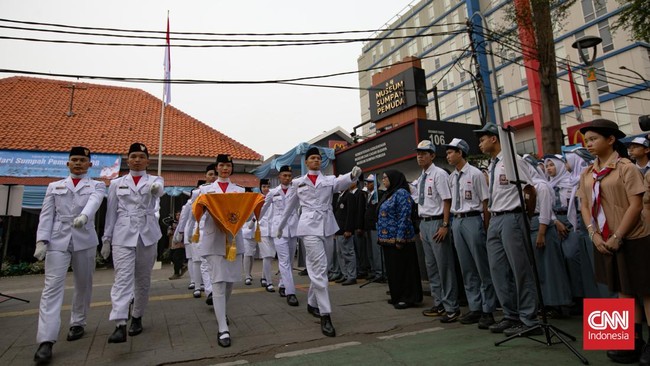 Suasana Museum Sumpah Pemuda, Jakarta Pusat, Rabu (28/10/2026). Kegiatan tersebut digelar untuk mengenang salah satu tonggak penting dalam sejarah perjuangan bangsa Indonesia. (CNN Indonesia/Adi ibrahim)