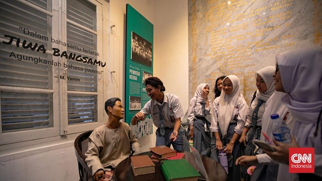 Suasana Museum Sumpah Pemuda, Jakarta Pusat, Rabu (28/10/2026). Kegiatan tersebut digelar untuk mengenang salah satu tonggak penting dalam sejarah perjuangan bangsa Indonesia. (CNN Indonesia/Adi ibrahim)