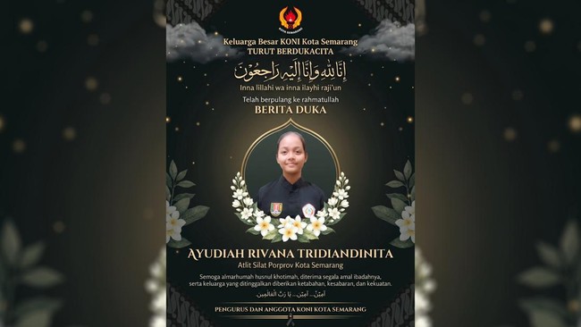 Atlet Pencak Silat Kota Semarang Ayudiah Rivana Tridiandinata Meninggal Dunia