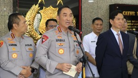 Kapolri Jenderal Suyudi Ario Seto dalam konferensi pers bersama  delegasi Kementerian Keamanan Publik Republik Rakyat China.