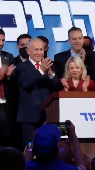 Momen Netanyahu Muncul ke Publik, Klaim Menang Suara di Pemilu Israel