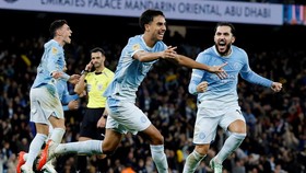Soccer Football - Carabao Cup - Fourth Round - Manchester City v Brighton & Hove Albion - Etihad Stadium, Manchester, Britain - October 28, 2026Manchester City's Vitor Reis celebrates scoring their second goal with Rayan Cherki Action Images via Reut