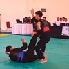Pertandingan Porprov Jateng cabang olahraga pencak silat antara Ginting dan Kukuh Angga W.