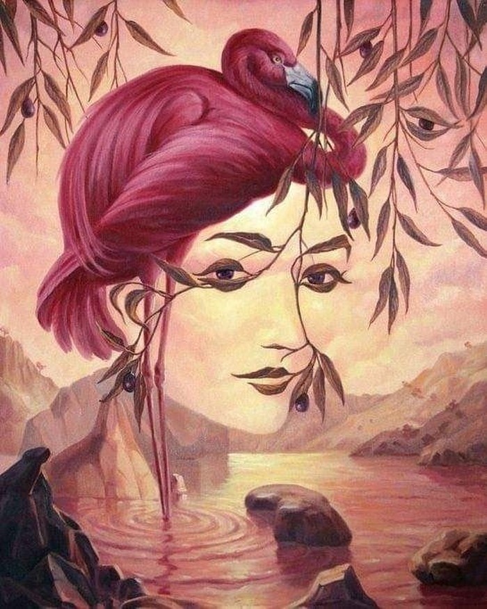 Tes Kepribadian: Gambar Wajah Perempuan atau Flamingo yang Kamu Lihat Pertama? Ini Artinya...