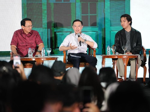 Ekonom senior, Thomas Trikasih Lembong atau Tom Lembong hadir di peringatan 98 Sumpah Pemuda yang digelar DPP PDIP pada Rabu (28/10).