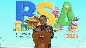 Gubernur DKI Jakarta Pramono Anung pidato di Anugerah Benyamin S Award 2026, Jakarta, Jumat, 30 Oktober 2026.